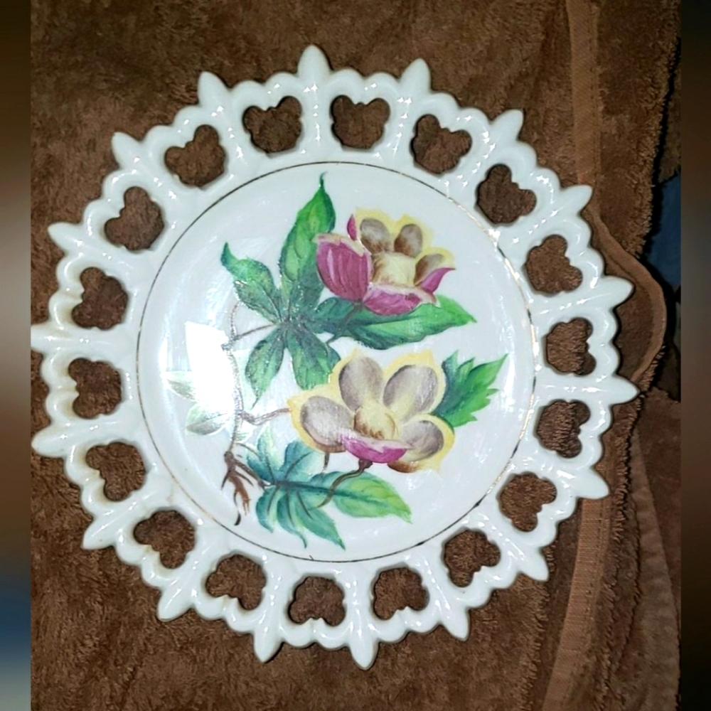 Vintage Norcrest Wall Hanging Plate Wood Rose NW-P-194A Hand Painted